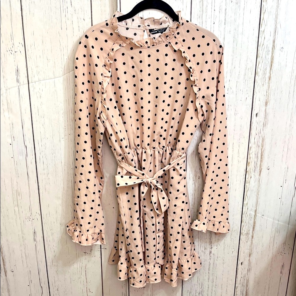 SHEIN Black Polka Dot Dress